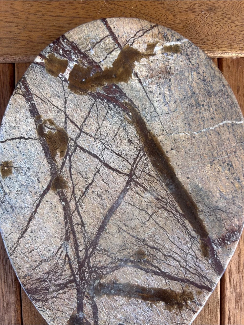 Rainforest Marble Stone Spoonrest - Beige and Brown